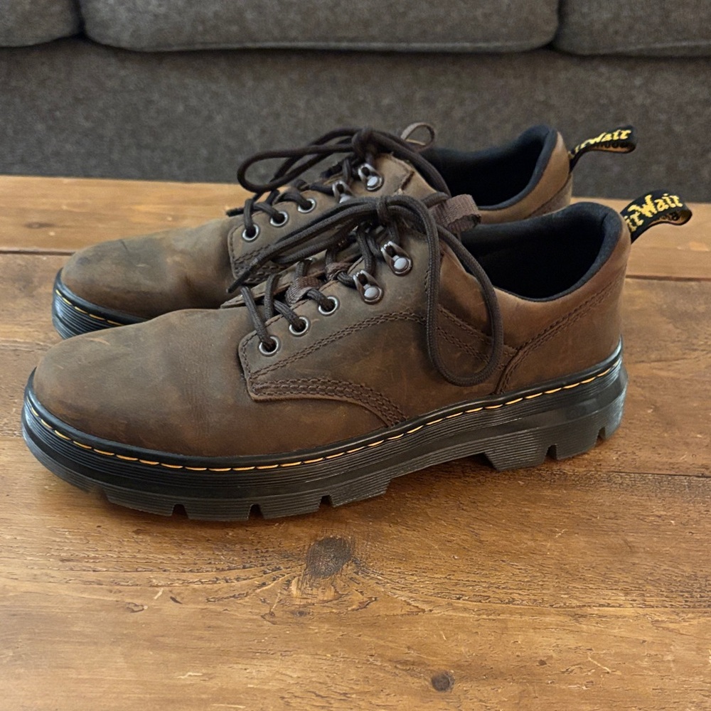 Dr. Martens Men's Dark Brown Leather Oxfords